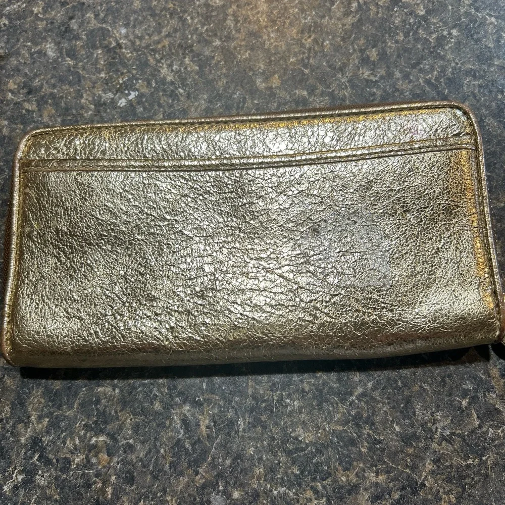 Coach Shimmering Gold Wristlet - Picture 2 of 3